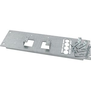 Eaton Montageplaat, + montagekit, voor NZM1, horizontaal, 4p, HxB=150x600mm 110255, Accessoires voor serverkasten, Zilver