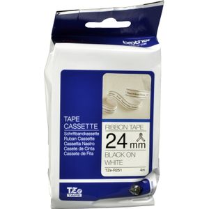 Brother TZE-R251 labelprinter-tape Zwart op wit