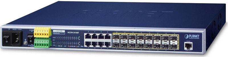 PLANET - MGSW-24160F - 16-Port 100/1000BASE-X SFP + 8-Port L2 Managed Switch