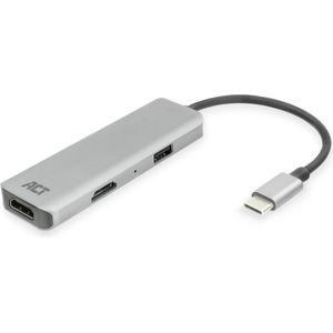 ACT USB-C 4K multipoortadapter voor 2 HDMI-monitoren, USB-A gegevenspoort (USB C), Docking station + USB-hub
