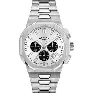 Rotary, Horloge, GB05450/59 Regent Chronograaf 41mm 10ATM, Zilver, (Chronograaf)