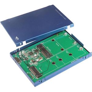 Exsys EX-3671 harde schijf (M.2 2242, M.2 2280, M.2 2260, M.2 2230), Harddisk behuizing, Blauw