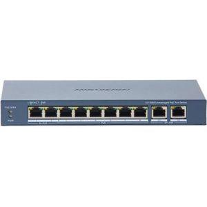 Hikvision 8 Port Fast Ethernet (8 ports), Netwerkschakelaar, Blauw