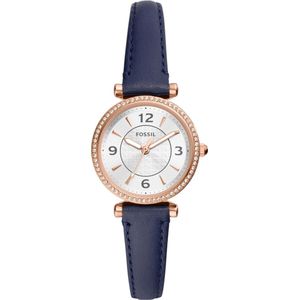 Fossil, Horloge, Carlie Mini, Blauw, (Analoog horloge, 28 mm)