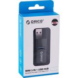 Orico - Mini Hub - USB-A 2.0 - Zwart - Aluminium - 3 Poorten