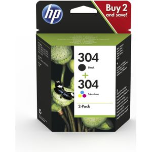 HP, Inkt, 304 2-Pack (M, C, Y, BK)