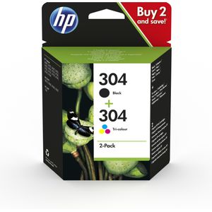HP, Inkt, 304 2-Pack (M, BK, Y, C)