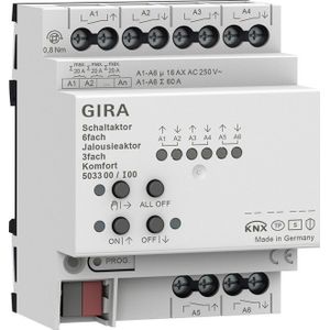 Gira 503300 6f/3f 16 A REG Kmf KNX Beveiligde schakel-/sluiteractor, Relais