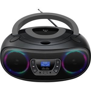 Denver - TDB212 - Draagbare DAB Radio CD Speler - Grijs - Bluetooth - LED Lichteffecten