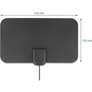 Delock DAB+ DVB-T2 Antenne F Stecker 5 - 25 dB aktiv omnidir (Platte antenne, 25 dB, DAB/DAB+, DVB-T / -T2), SAT Spiegels + SAT Antennes, Zwart