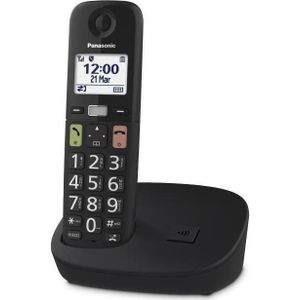 Panasonic - KX-TGU110FXB - Telefoon - Zwart - Draadloze Digitale Telefoon met Grote Toetsen