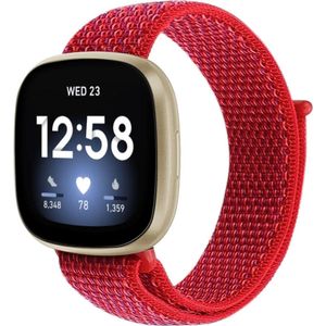 Cover-Discount Fitbit Versa / Sense - Nylon Polsband Klittenband Rood (Nylon), Horlogebandjes, Rood