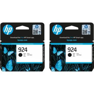 HP, Inkt, 924 Cartridge Zwart Duo Pack