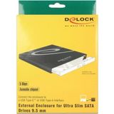 DeLOCK - Externe Behuizing - Zwart - Voor Ultra Slim SATA Drives 9.5 mm - USB Type-C