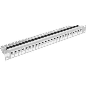 Stalflex Modulair patchpaneel 24-poorts 19" 1U Grijs PPM19-1U-24P-G, Server accessoires, Grijs