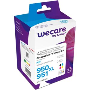 Wecare, Inkt, Multi 950XL/951 omgebouwd CMYBK C2P43AE bijv. HP OJ Pro 8100 75/3x30ml (CMYK)