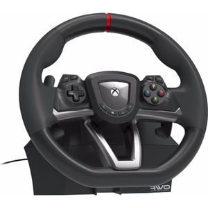 HORI Racewiel Overdrive (Xbox serie S, Xbox One S, PC, Xbox serie X, Xbox One X), Controller, Zilver, Zwart