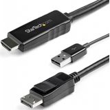 StarTech .com 3m HDMI naar DisplayPort Adapterkabel met USB-voeding (3 m, Andere), Videokabel