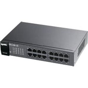 Zyxel - GS1100-16 - Netwerkschakelaar - Zwart - 16 Gigabit-poorten