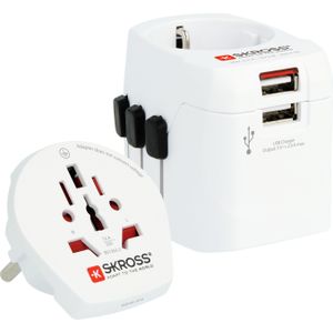 Skross, Reisadapters, Wereld Adapter Pro Light USB - Wereld