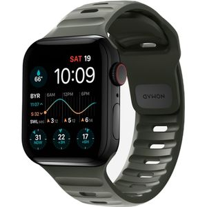 Nomad Sportband V2 45mm/44mm/42mm Asgroen (42 mm, 44 mm, 45 mm, Rubber, Apple Watch Series 1, Apple Watch Series 2, Apple Watch Series 3, Apple Watch serie 4, Apple Watch serie 5, Apple Watch serie 6, Apple Watch Series 7, Apple Watch serie 8, Apple Watch Series 9, Apple Watch SE), Horlogebandjes, Groen