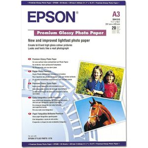 Epson Premium glanzend (255 g/m², A3, 20 x), Fotopapier, Wit