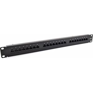 SecurityNET Patchpaneel Cat6 UTP 24-poorts RJ-45 19" 1U met legbord CCAS-PA6-24UTP-O, Server accessoires