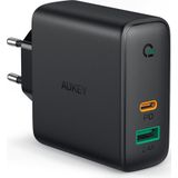 Aukey PA-D3 (60 W, Stroomvoorziening 3.0), USB-lader, Zwart