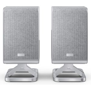 Sharp Speakers HT-SPR52021(SL) Q Soundbar 2.0.2 Wireless Rear Surround Speakers, Silver (200 W, 2.0.2 Kanaal), Soundbar, Zilver