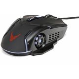 Varr Gaming USB Wired Mouse, zwart (met 4 LED backlights), instelbare DPI (800, 1200, 1600 of ) (Bedraad), Muis, Zwart