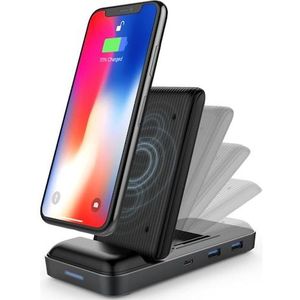 HyperDrive - 7.5W Oplader - Mobiele Apparatuur - Mat Zwart - 8 in 1 USB-C Hub
