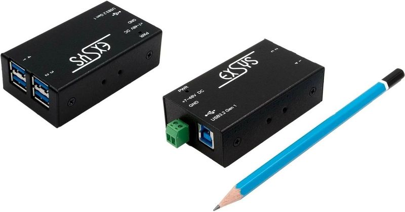 Exsys - EX-1181HMS - USB 3.2 HUB - Zwart - Met 4-poorts Gen1