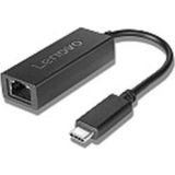 Lenovo USB-C naar LAN adapter (USB-C, RJ45 Gigabit Ethernet (1x)), Netwerkadapter, Zwart