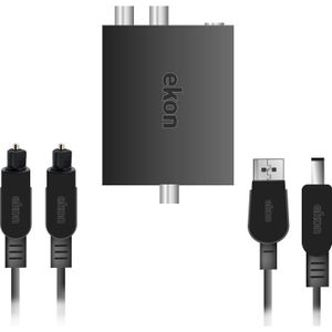 Ekon CONV.TOSLINK A RCS/J3,5MM () (Digitaal -> Analoog), Audio-adapters, Zwart