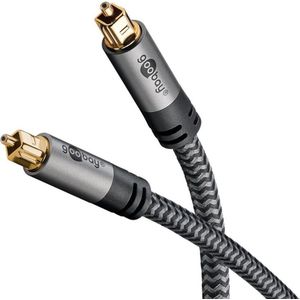 Goobay TOSLINK kabel, 3 m, Sharkskin grijs (3 m, TOSLINK), Audiokabel