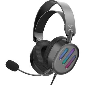 Havit - Gaming Headphones (H2038U) - with Microphone, 50mm Speaker, USB, 2m - Black (Bedraad), Gaming headset, Zwart