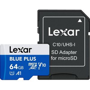 Lexar - MEMORY MICRO SDXC - Geheugenkaart - Blauw - 64GB UHS-I