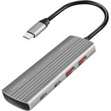 LogiLink UA0413 Hub - Space Grey - USB 3.2 Gen2 - 2 USB-A en 2 USB-C Poorten
