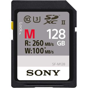 Sony SF-M serie UHS-II (SDXC, 128 GB, U3, UHS-II), Geheugenkaart, Zwart