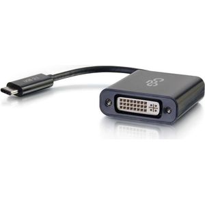 C2G Converter USB-C naar DVI-D videoadapter (USB Type-C), Data + Video Adapter, Zwart
