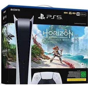 Sony Playstation 5 Digitale bewerking + Horizon Verboden Westen Bundel, Spelcomputer, Zwart, Wit