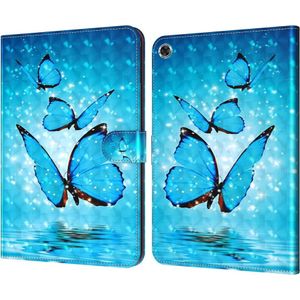 Cover-Discount Galaxy Tab A8 10.5 - Etui glittereffect vlinderblauw (Galaxy Tab A8), Tablethoes, Blauw