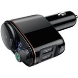 Baseus - Bluetooth Muziek FM Transmitter - Autolader - Zwart - 2x USB 3.4A