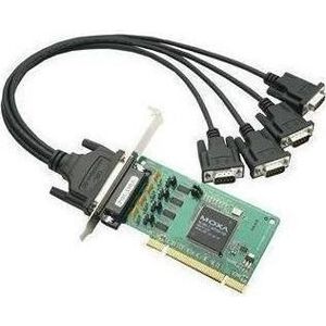 Moxa POS-104UL-DB9M - 4-poorts RS-232 Universal PCI-kaart met laag profiel en voeding voor seriële, Controlekaart
