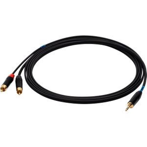 SSQ MIJRCA2 SS-1422 Kabel Mini Jack Stereo 3 5 mm - 2x RCA 2 m Zwart (2 m, RCA), Audiokabel