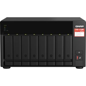 QNAP TS-873A NAS Tower Ryzen Embedded V1500B 8 GB DDR4 0 TB QNAP Turbo System Antraciet