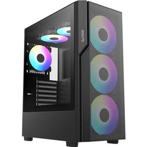 1st Cool 1stCOOL GAMER 5, ATX-kast, 3x ARGB ventilator, USB3.0, USB-C, zwart (ATX), PC-behuizing, Zwart