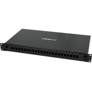 Synergy 21 Glasvezel patchpaneel voor 24xLC duplex sockets, 19"/1U, zonder LC couplers, zwart, Server accessoires, Zwart