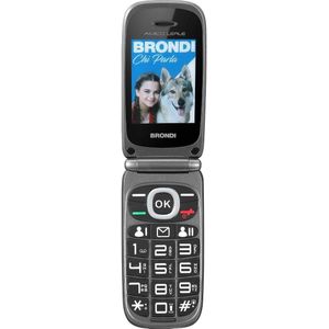 Brondi Loyale vriend 2.4' Dual Sim SOS (2.40", 1.30 Mpx, 2G), Sleutel mobiele telefoon, Zwart