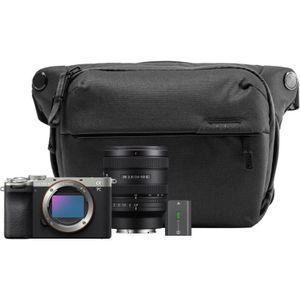 Sony A7C II - Digitale Camera - Zilver - Reisset met 24-50mm Zoomlens en Extra Batterij